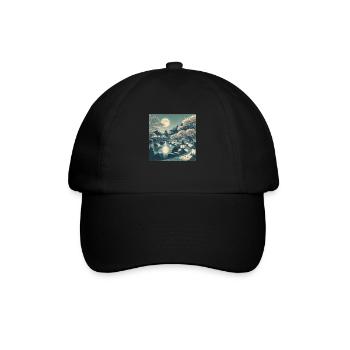 Japon Vintage Scène De Nuit - Casquette classique - noir/noir - Devant