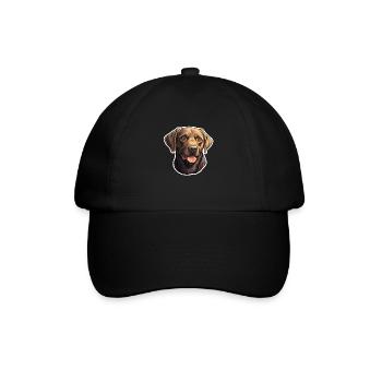 Tête de Labrador Retriever haletant - Casquette classique - noir/noir - Devant