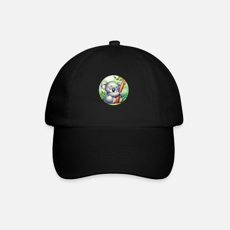 happy koala bear koala - Baseball Cap - black/black