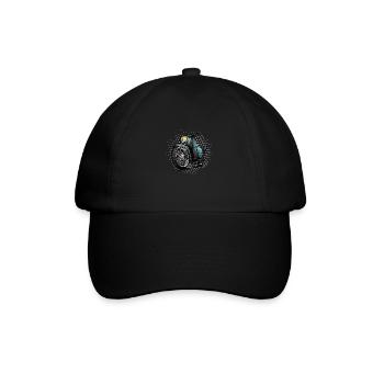 Schwalbe Tuning (turquoise / rust) // Illustration - Baseball Cap - black/black - Front