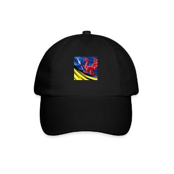 dragon flag spear - Baseball Cap - black/black - Front