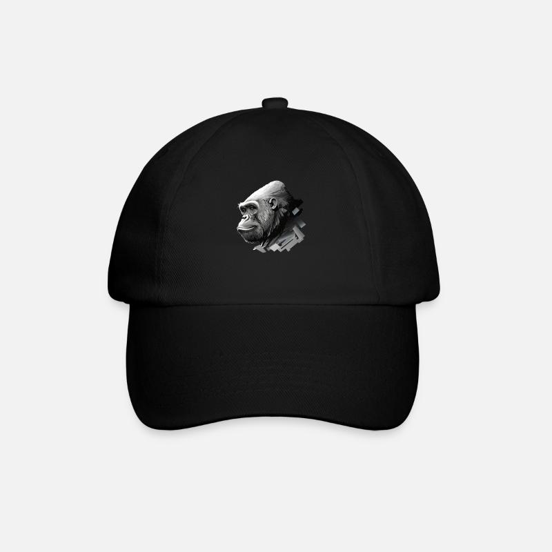 gorilla, Der Gorilla schweigt - Baseballkappe - Schwarz/Schwarz