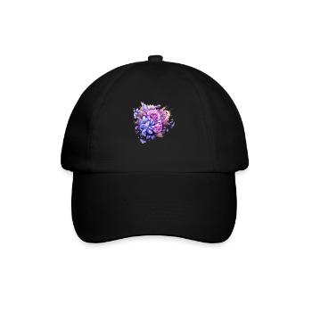 Flowers Hippie soul Groovy Summer time peace love - Baseball Cap - black/black - Front
