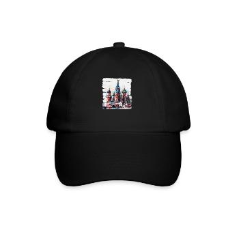 La cathédrale Saint-Basile, un monument célèbre - Casquette classique - noir/noir - Devant