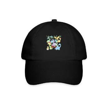 Dino party - Baseball Cap - black/black - Front