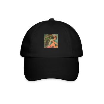 80s anime teen calming high quality fashion print - Baseball Cap - black/black - Front