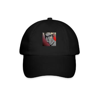 Mann mit Zigarette - Baseballkappe - Schwarz/Schwarz - Vorne