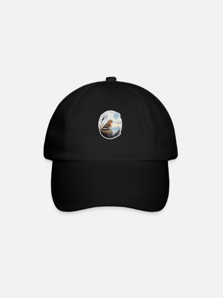 Landschaft Gemälde mit Vogel - Baseballkasket - sort/sort