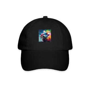 Maus Farbig - Baseballkappe - Schwarz/Schwarz - Vorne