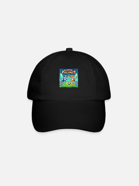 Soccer Cats 001 - Baseball Cap - black/black