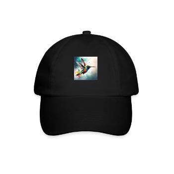 Kolibri farbig - Baseballkappe - Schwarz/Schwarz - Vorne