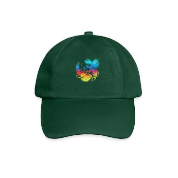 Coq, tup, combat, animal, isolé, coloré, poulet - Casquette classique - vert bouteille - Devant