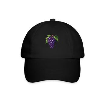 Grapes Pixel Icon - Baseball Cap - black/black - Front