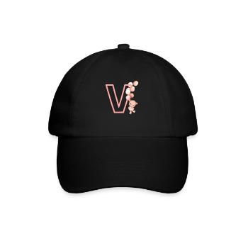 Lettre v rose ours - Casquette classique - noir/noir - Devant
