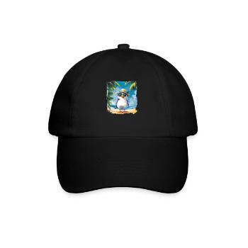 Drôle d’oiseau part en vacances sous les palmiers - Casquette classique - noir/noir - Devant