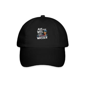 Aus dem Weg, ich muss aufs Wasser - Baseballkappe - Schwarz/Schwarz - Vorne