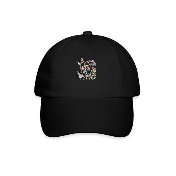 Delicate Watercolour Floral Art - Baseball Cap - black/black - Front