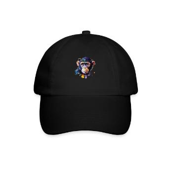 Comparison of humans and chimpanzees - Baseball Cap - black/black - Front