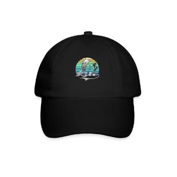 Kitesurfen Retro - Baseballkappe - Schwarz/Schwarz - Vorne