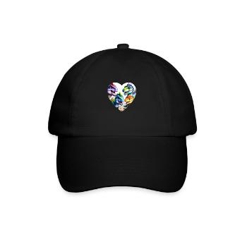Dinosaurier Bunt - Baseballkappe - Schwarz/Schwarz - Vorne