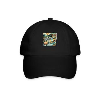 Bleib wild - Baseballkappe - Schwarz/Schwarz - Vorne