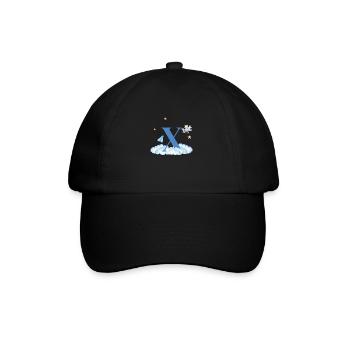 Lettre x bleu nuages avion enfant - Casquette classique - noir/noir - Devant