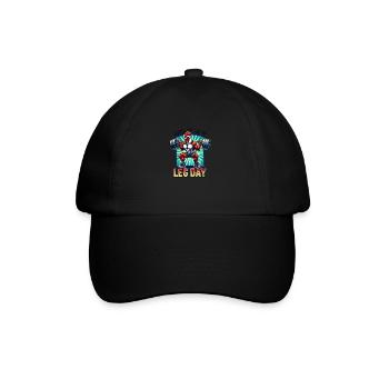 Never Skip Leg Day – Strong Chicken - Baseball Cap - black/black - Front