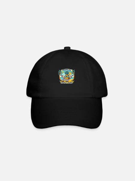 Relaxed pineapple by the sea - Baseball Cap - black/black