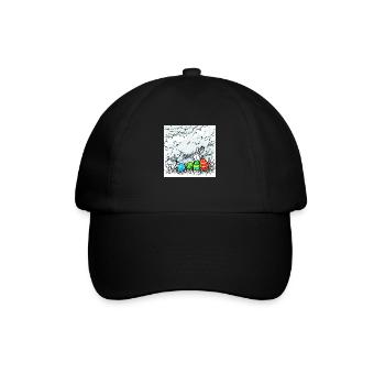 Eierwunder & Hasenglück - Baseballkappe - Schwarz/Schwarz - Vorne