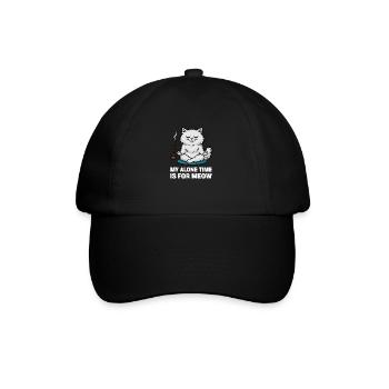 Mon temps seul est pour miaouer – Chat zen sarcastique - Casquette classique - noir/noir - Devant