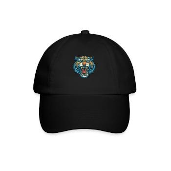 Roaring Tiger – Wild power design. - Baseball Cap - black/black - Front