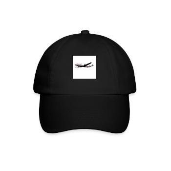 Flugzeug - Baseballkappe - Schwarz/Schwarz - Vorne