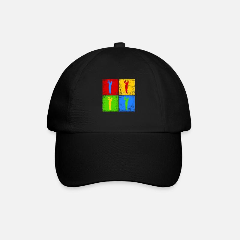 Golfer Golf Golfers Pop Art - Baseball Cap - black/black