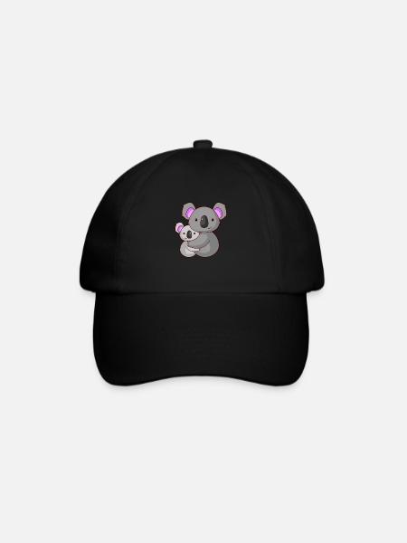 Koalabär Koala kuscheln Eltern Geschenk Australien - Baseballkappe - Schwarz/Schwarz