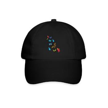 Mädchen Schöne Bunte Schmetterlinge - Baseballkappe - Schwarz/Schwarz - Vorne
