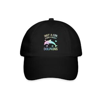 A girl who loves dolphins - Baseball Cap - black/black - Front