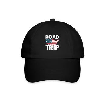Roadtrip Amerikanischer Reisender USA Reisen - Baseballkappe - Schwarz/Schwarz - Vorne