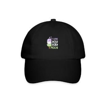 I Love You Very Mochi Funny Japanese Mochi Dessert - Baseball Cap - black/black - Front