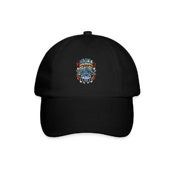 Aztekischer Gott Tlaloc - Baseballkappe - Schwarz/Schwarz - Vorne