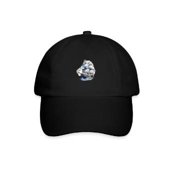Segeln Segelschiff Segelboot für einen Segler, - Baseballkappe - Schwarz/Schwarz - Vorne