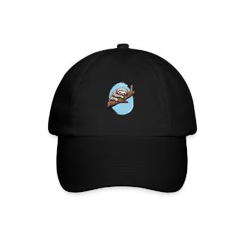 Lustiges Faultier für Kinder für Kinder - Baseballkappe - Schwarz/Schwarz - Vorne