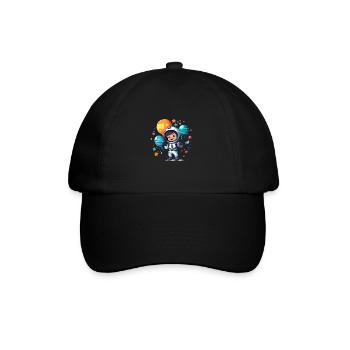 Niedlicher Kinder Astronaut für Kinder - Baseballkappe - Schwarz/Schwarz - Vorne