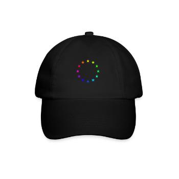 colorful stars of the europe flag - Baseball Cap - black/black - Front