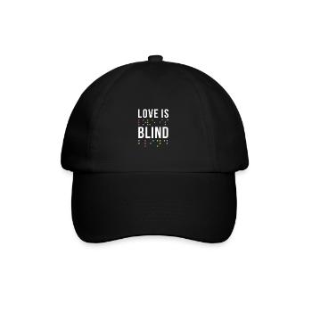 Love is blind Motiv Blindenschrift - Baseballkappe - Schwarz/Schwarz - Vorne