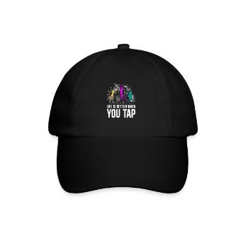 Life Is Better When You Tap Funny Tap Dance - Baseballkappe - Schwarz/Schwarz - Vorne