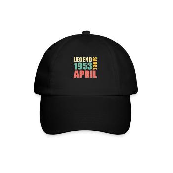 70th birthday April Born in 1953 Gift idea - Baseball Cap - black/black - Front