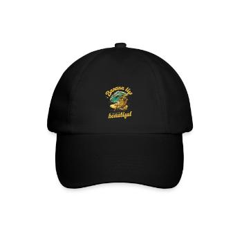 Banane das Leben kann so schön sein lustiges Desig - Baseballkappe - Schwarz/Schwarz - Vorne