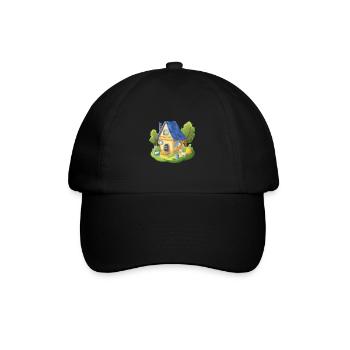 Märchen Haus des Milchmanns blau - Baseballkappe - Schwarz/Schwarz - Vorne