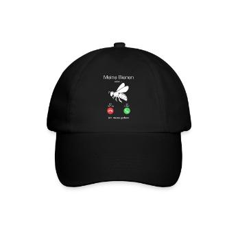 T-Shirt Geschenk - Imker Bienen rufen, muss gehen - Baseballkappe - Schwarz/Schwarz - Vorne