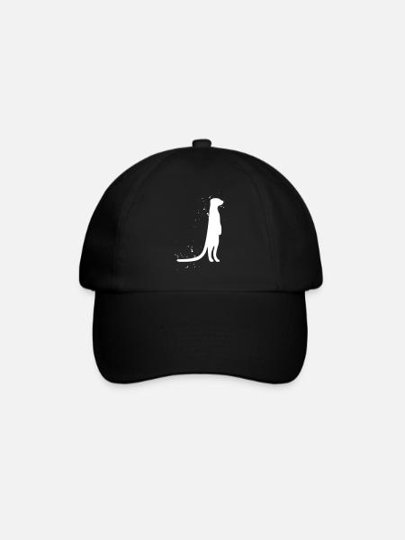 Erdmännchen - Baseballkappe - Schwarz/Schwarz